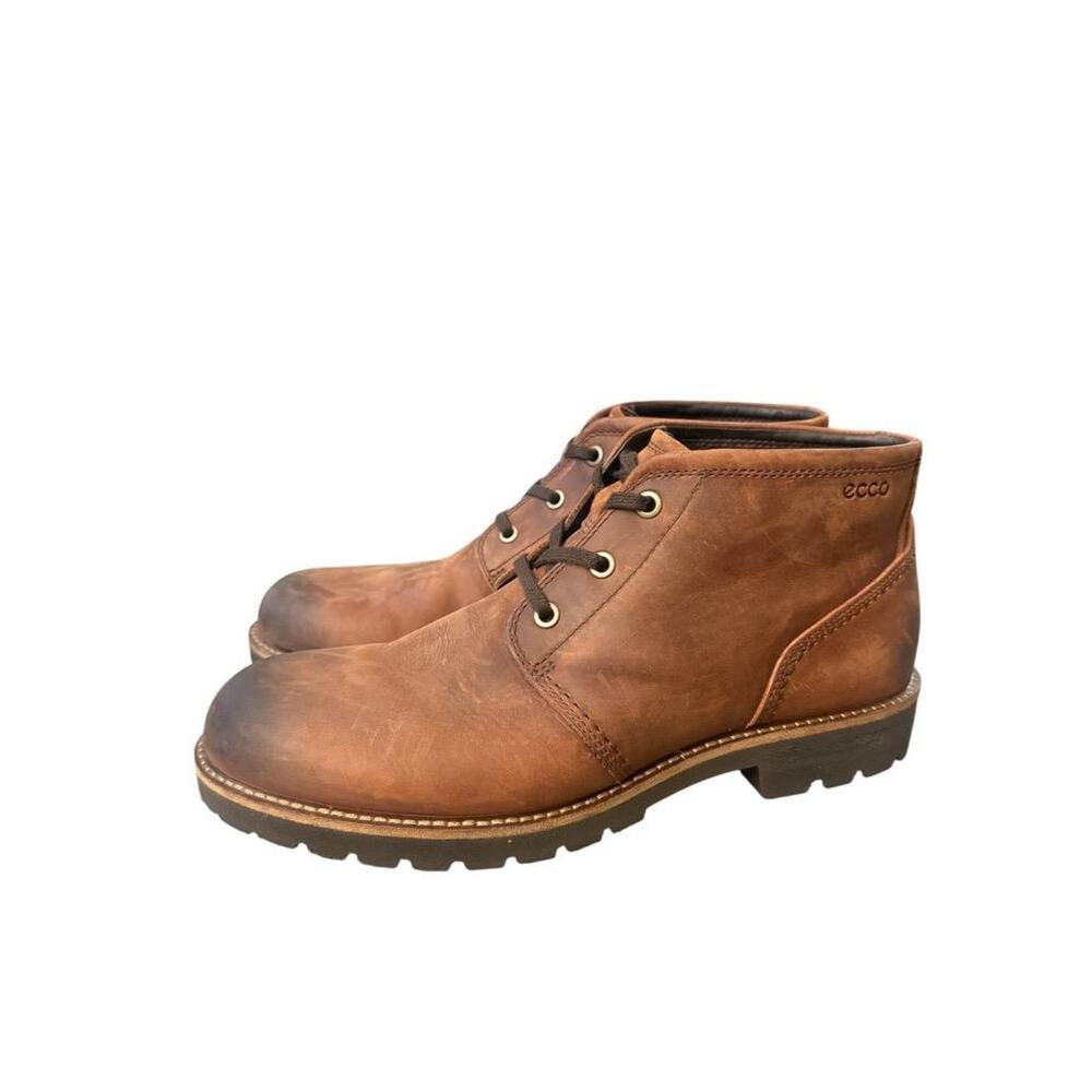 ECCO Jamestown Mid Chukka Boot Brown Leather EUC Men size 46 US 12
